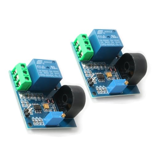 Hailege 2pcs 5V 5A AC Current Sensor Current Detection Relay 5V AC Current Relay Module AC Sensor Relay Switch with Overcurrent Protection 5 V