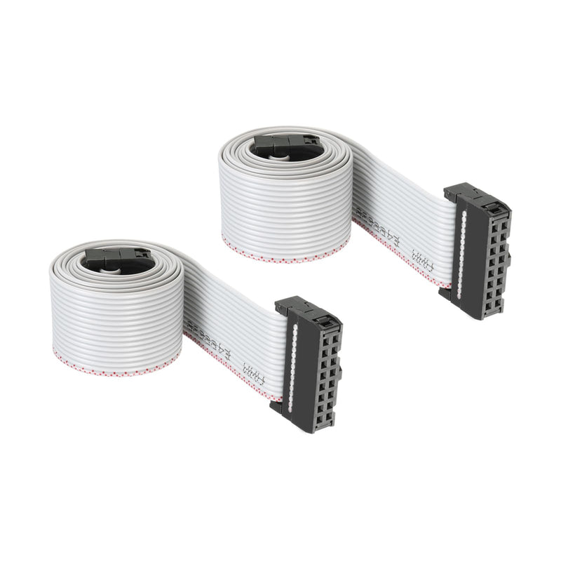DMiotech 2 Pack 16Pin Type-C Long 60cm 2.54mm IDC Grey Wire Flat Ribbon Cable