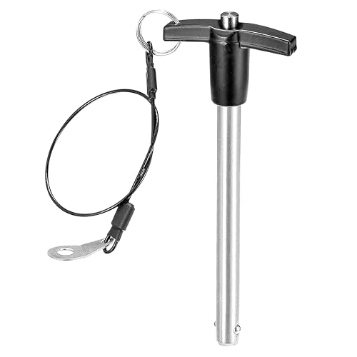Stainless Steel T - Handle Quick Release Ball Locking Pin with with Lanyard Cable, 1/2" Pin Diameter and 2-1/4" Usage Length (1PC) 1PC