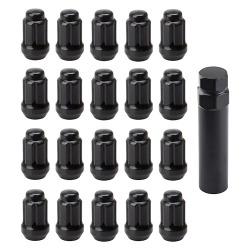 Tusk Tapered Spline Drive Lug Nut Kit with Key 12mm x 1.50mm Thread Pitch (20 Pack) Black Compatible with Polaris RZR XP/General XP/Ranger XP/XD/Xpedition CAN-AM Maverick R/X3 Honda Talon/Pioneer