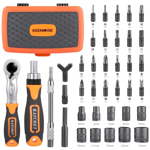 Ratcheting Screwdriver Set: KeenWise 38-in-1 Ratchet Screwdriver Tools Versatile Magnetic Tools for Mechanics and DIY Enthusiasts (2880B) 2880B