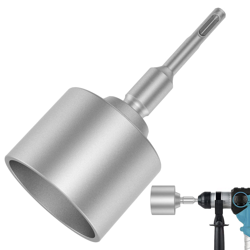 SDS Plus T-Post Ground Rod Driver, 30/45/65mm Forged Steel Drill Bit Driver, Heavy Duty Hammer Drill Rod Converter, Save Time Ground Rod Driver Tool for Rotary Hammer Drill Ground Rods (2.56inch) 2.56inch