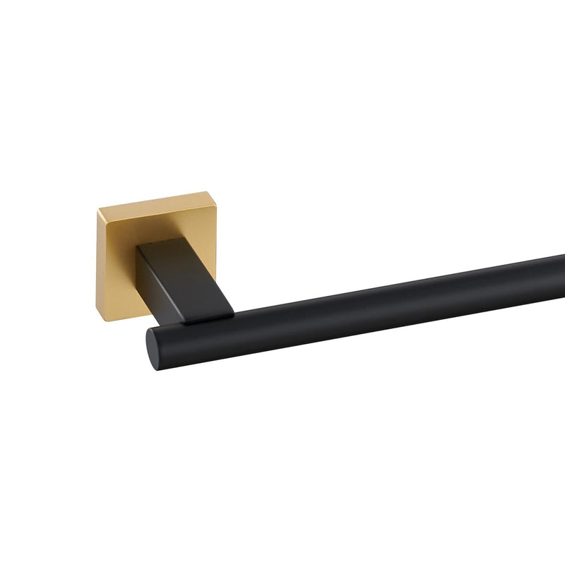 Miyili Bath Towel Bar 30-Inch Stainless Steel Hand Towel Rack for Bathroom Wall Mount Black & Gold, A02BG75A