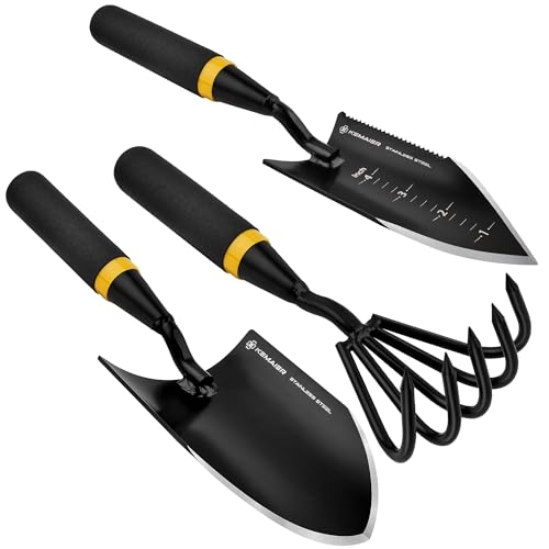 Kemaier 3-Piece Garden Tool Set, Heavy-Duty Stainless Steel Premium Tools