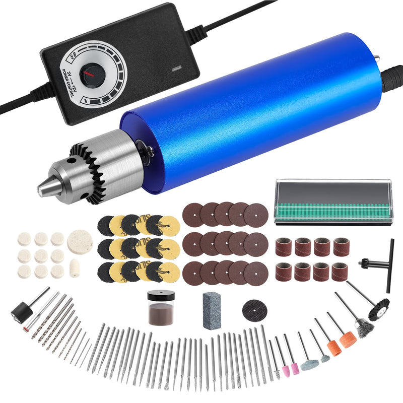 Resin Polishing Kit, Winartton Rotary Tool Kit for Resin Molding, Manicure, Wooden DIY Crafts, Electric Resin Drill (Blue) Blue