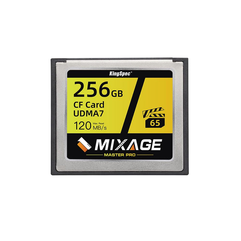 MIXAGE 256GB CompactFlash Card UDMA7, 120MB/s Read 65MB/s Write, 340TB TBW, for Canon Nikon Hasselblad DSLR Cameras
