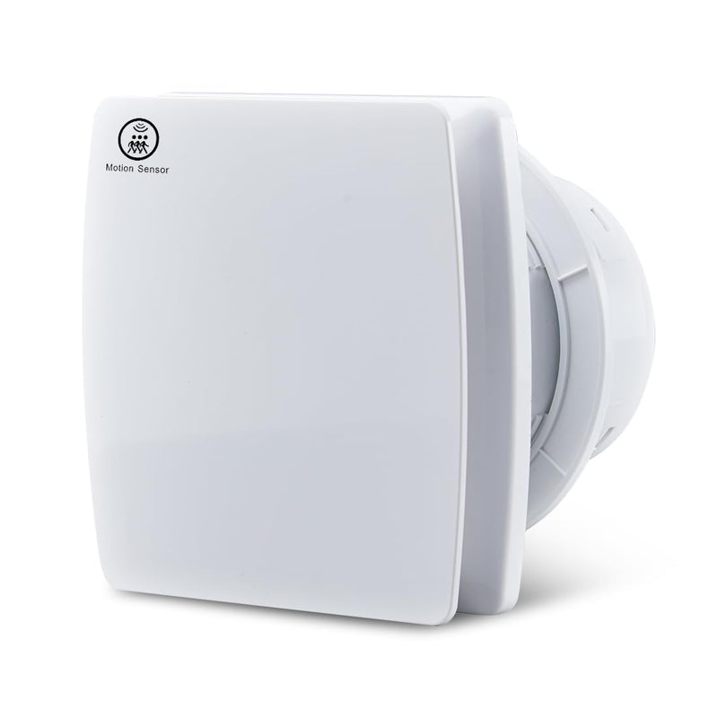 Bathroom Exhaust Automatic Fan for Wall and WIndow,Super Quiet 4 In Bathroom Motion Sensor and Delay Time Exhaust Fan with O Ring White 80 CFM Vent Fan 4inch