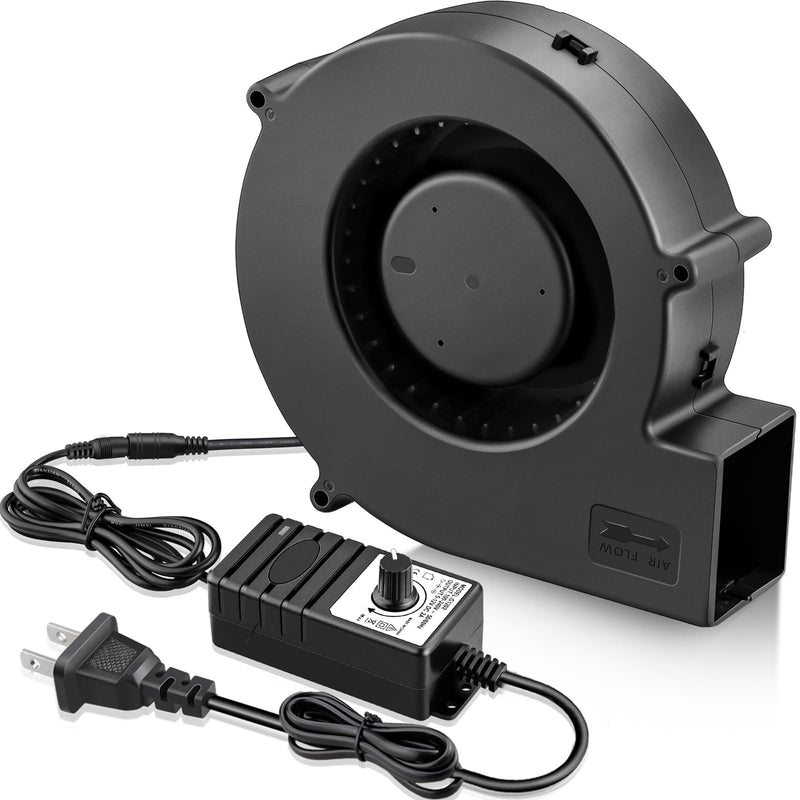 GDSTIME 140mm x 40mm Variable Speed Blower Fan, 110V 120V 220V AC Powered 5.5 inch Squirrel Cage Radial Centrifugal Fan with 5 to 12v DC Speed Control Dual Ball Bearing High Speed 140x40mm