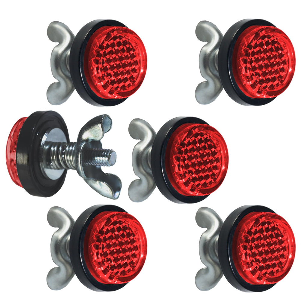 Red Reflector Motorcycle License Plate Bolts and Nuts Red