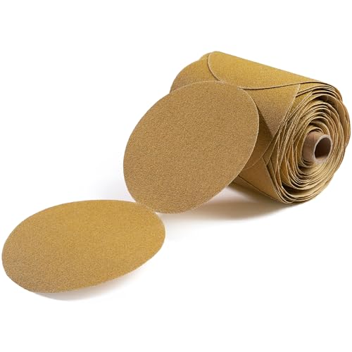 100 PCS 6 Inch Gold PSA Sanding Discs 60 Grit Self Adhesive Sticky-Back Sandpaper for DA Sander Automotive Car Paint Woodworking Wood Metal Finishing 100 PCS 60 Grit