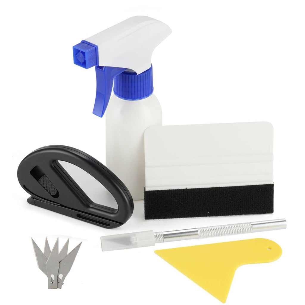 SINGARO Car Window Film Kit, 5PCS Car Glass Protective Window Tinting Privacy Film Tools, Including Vinyl Scraper, Felt Scraper, Cutter with Blade, Film Cutter, Spray Bottle Spray Bottle Style