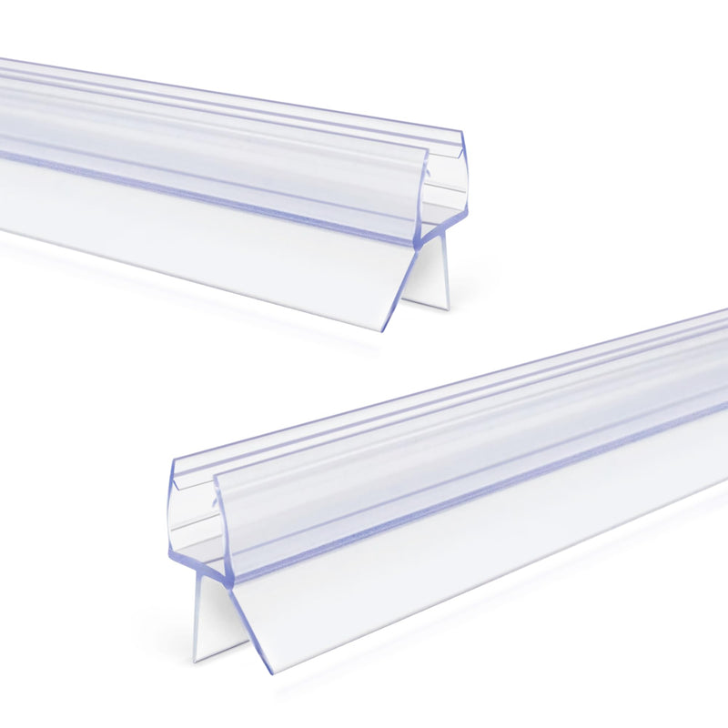 Frameless Shower Door Bottom Seal Strip for 1/4"(6mm) Thick Glass, Super Clear 36 Inch Long 2PCS Shower Door Seal, to Water Block for 6mm glass,36 inch long