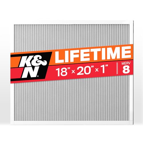 K&N 18X20X1 HVAC Furnace Air Filter, Lasts a Lifetime, Washable, Merv 8, the Last HVAC Filter You Will Ever Buy, Breathe Safely at Home or in the Office, HVC-8-11820 17.4" x 19.5" x 0.8"