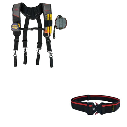 KUNN Magnetic Tool Belt Suspende & Work Belt 2-Inch Wide Quick Release Buckle