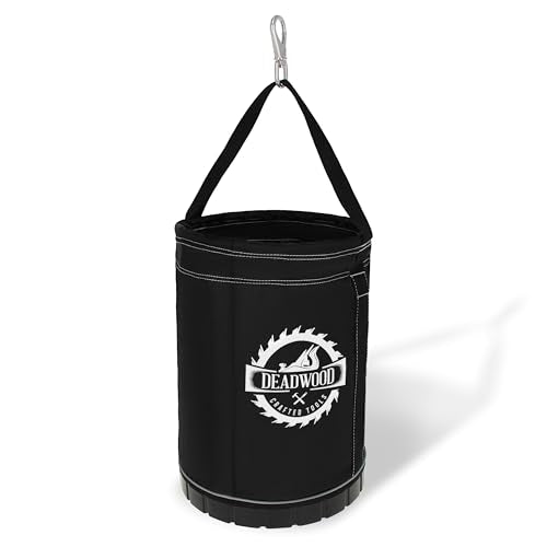 Deadwood Crafted Tools Tool Bag - 150 Pound Capacity Canvas Bucket Lineman Bag - Bucket Truck Accessories Aerial Grunt Bag Utility Sack for Welders, Ironworkers, and Lineman