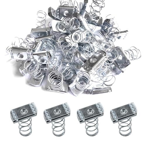 1/2''-13 Strut Channel Nut, 50 Packs Thickened Standard Spring Nuts with Zinc Plated Use On Unistrut Channels 1/2-13