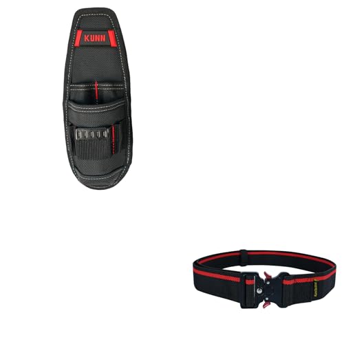 KUNN Construction Tool Holder & Work Belt 2-Inch Wide Quick Release Buckle