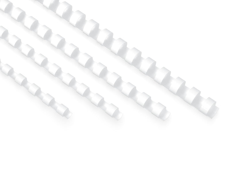 Plastic Binding Combs, Mixed Size, 21rings, 1/4in, 5/16in, 3/8in, 1/2in, Binding Capacity 20-90 Sheets, Max. Binding A4 Size Paper, White, Pack of 100