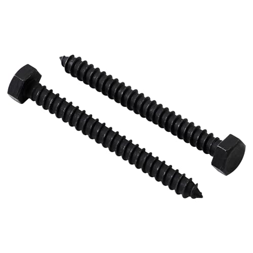 LIONMAX 30-PCS Lag Bolts, 5/16" x 3" Stainless Steel Black Lag Screws 5/16" x 3"