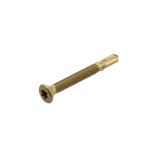 #12-24 x 2 Reamer Tek Torx/Star/Star Head Self Drilling Wood to Metal Screws, Tek Screws Wood to Metal, T-30 Torx Screw Head for Flatbeds, Trailers - 100pcs #12x2