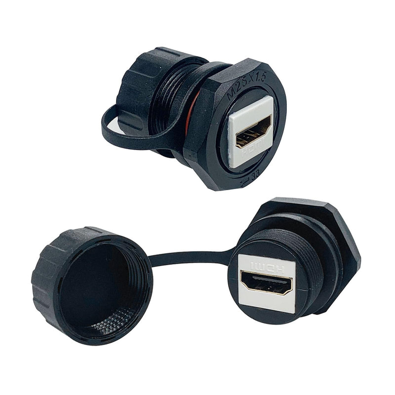 PENGLIN 2PCS HDMI Waterproof Connector, 4K HDMI Panel-Mount Coupler Extender Socket for TV, Laptop, PC, Monitor, DVD Player