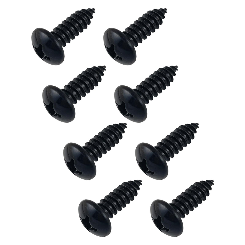 Black License Plate Screws 18-8 Stainless Steel with Phillip Pan Head for Domestic Vehicles Front and Rear License Plate Bolts 8 Pack