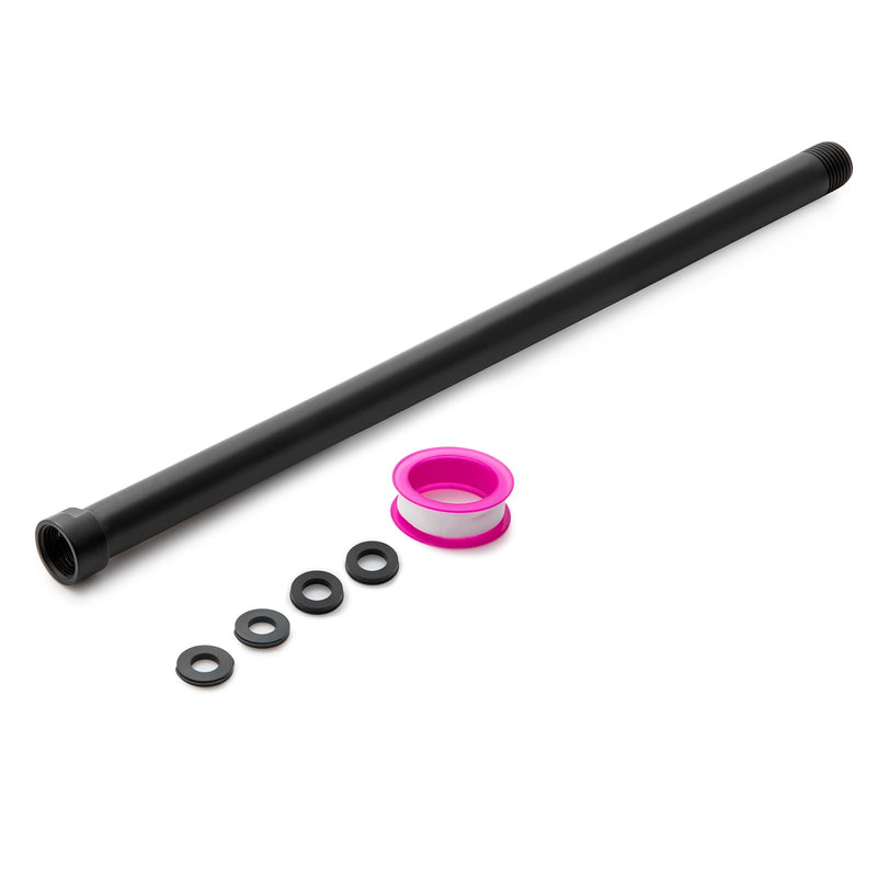 OFFO Shower Head Extension Arm, 16 in Shower Arm Extension Shower Head Extender Made of 305 Stainless Steel Shower Pipe Extension, Matte Black