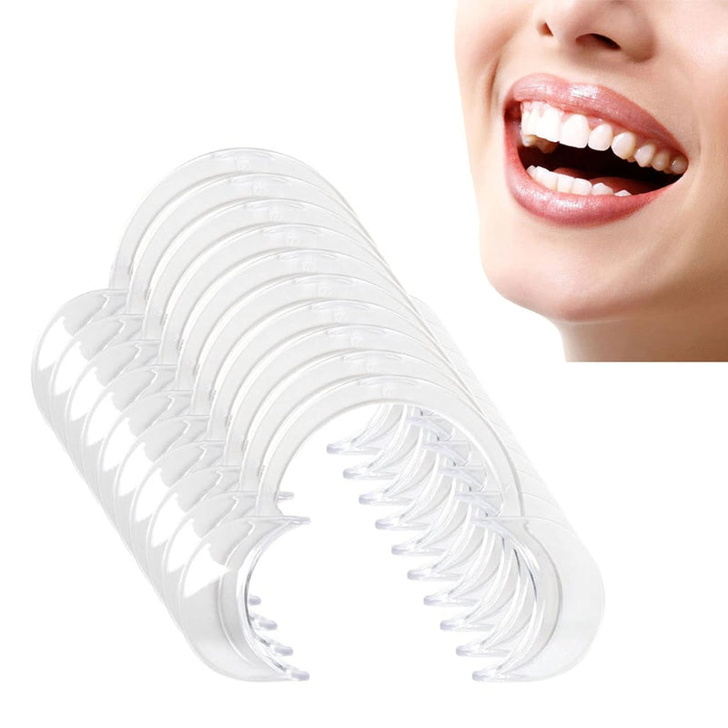 LATRAT Pack of 12 Disposable Dental Stretcher C Shape Opener, Dental Extender Retractor Mouth for Oral Inspection, Teeth Whitening, Chewing, Words for Family Games (Transparent)