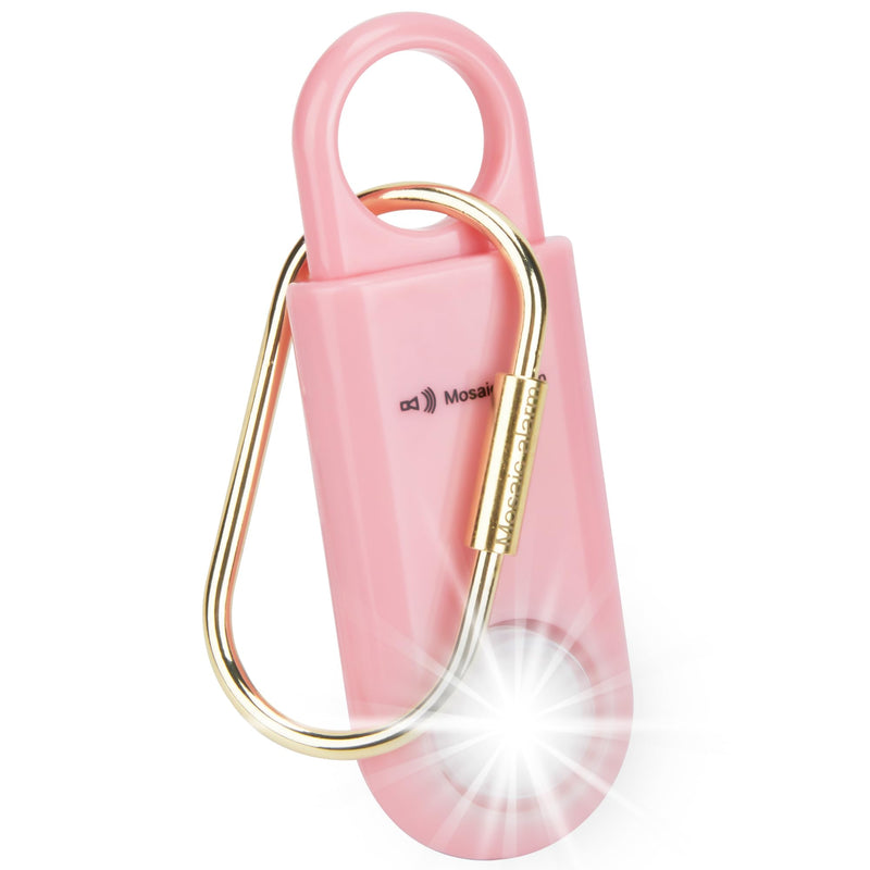 130dB Keychain Siren Strobe Light. Loud Sound Personal Safety Alarm with Carabiner. SOS Emergency Alerts for Women, Girls, School Children, Night Runners, Hiking. Bear Alarm Deterrent.Pink Pink