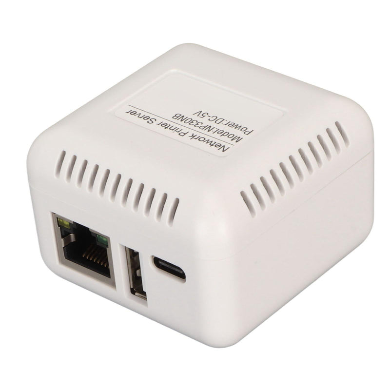 Network USB 2.0 Printer Server, LAN USB Print Server Adapter, Print Server Support BT Connection for for 7, for 8, for 10 (US Plug) US Plug