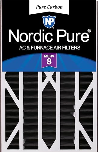 Nordic Pure 16x25x3 Pleated MERV 8 Pure Carbon Air Filter 1 Pack