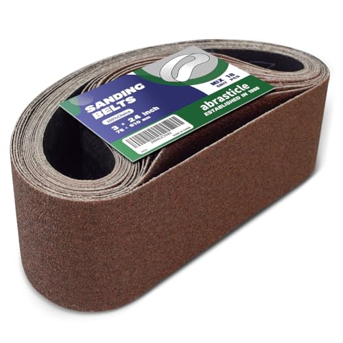18 Pcs 3 x 24 Inch Assorted Aluminum Oxide Sanding Belt - 60/80/120/150/240/400 Grit 3x24(18pcs)