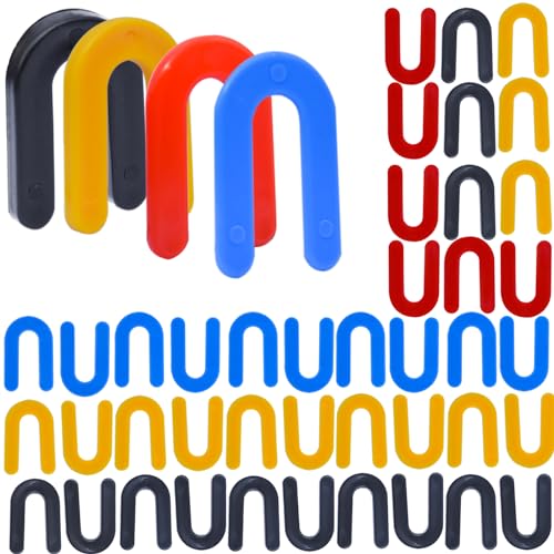 Plastic Shims Horseshoe-Shims for Leveling - 400PCS U Shaped Tile Spacers,Blue 1/16”, Red 1/8”, Yellow 3/16”, Black 1/4” 400