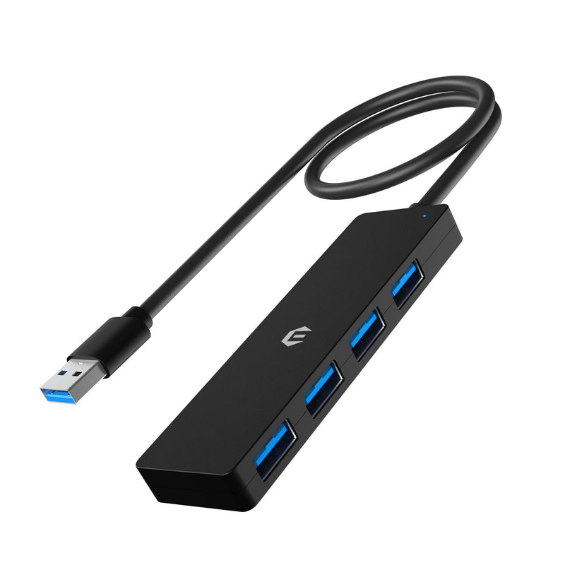 USB Hub, 4-Port USB 3.0 Hub, USB Expander for Laptop, Xbox, Flash Drive, Hard Drive, Gaming Device, Printer, Camera, Keyboard, Mouse, and More