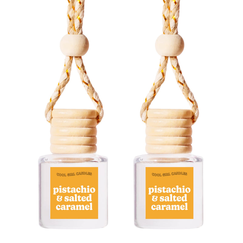 COOLGIRLCANDLES Pistachio Salted Caramel Hanging Car Air Freshener and Essential Oil Diffuser - Automobile Aromatherapy Diffuser Bottle Pistachio Salted Caramel #62