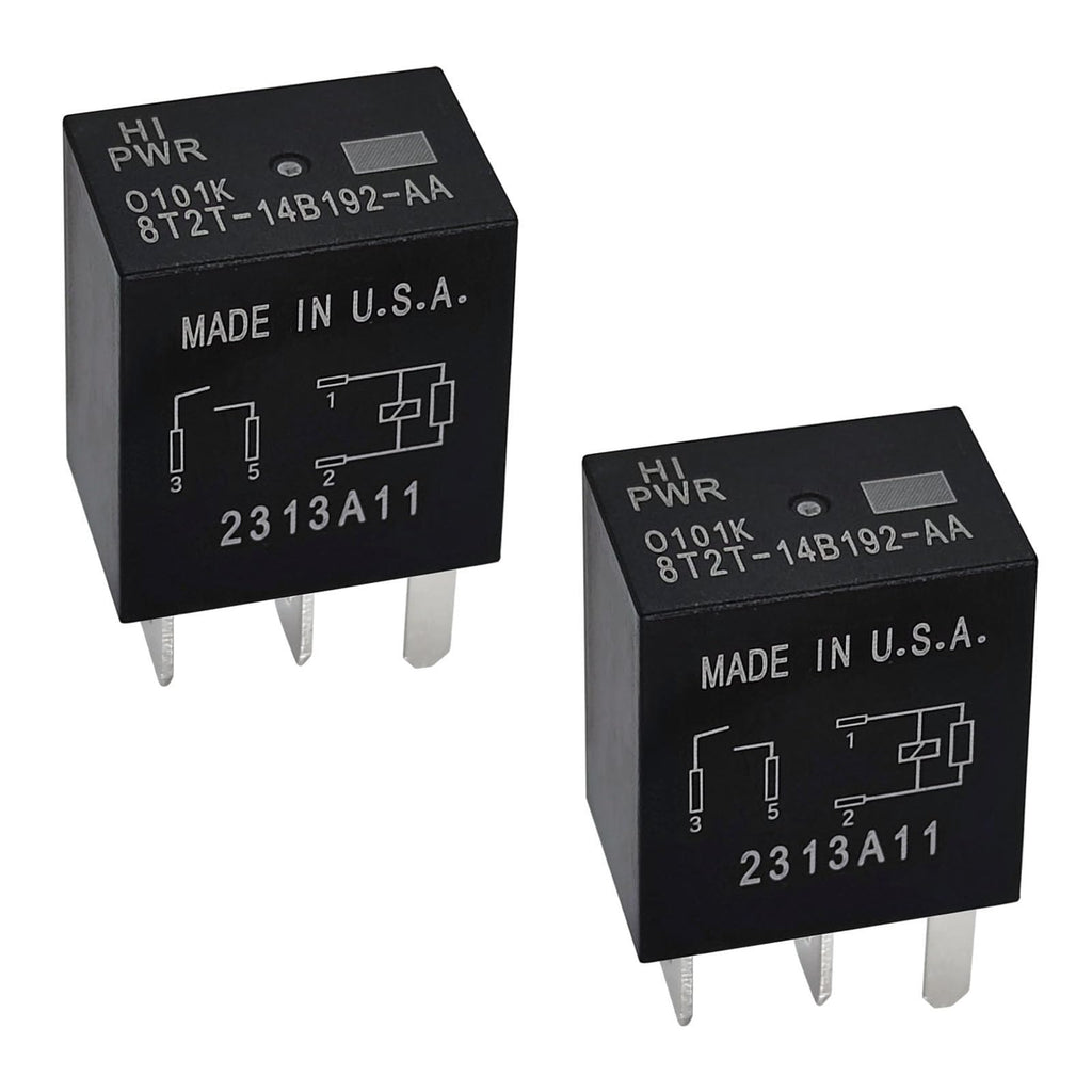 Relay 8T2T-14B192-AA (Set of 2), 12VDC 4 Pins Automotive Relay - Reliable OEM Replacement, Compatible for Select Ford Vehicles Set of 2