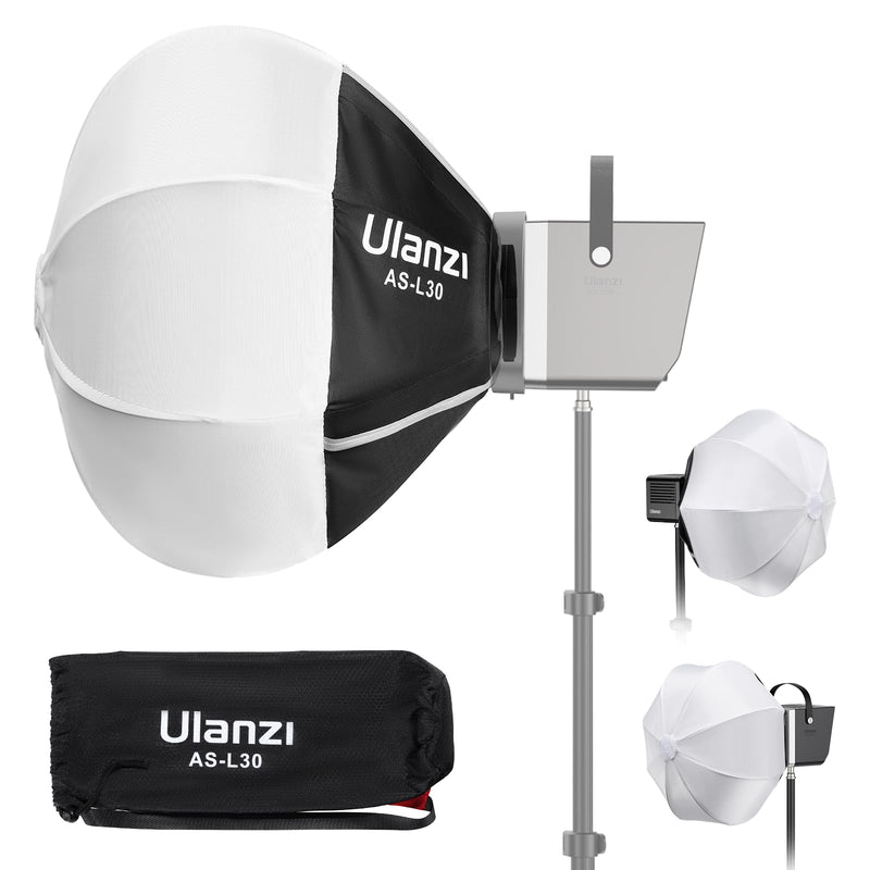 ULANZI Mini Lantern Softbox Soft Light Modifier【Not Compatible w Standard Bowens Mount】 11.8 inch, Quick-Setup, Quick-Folding, White, Plastic, Softbox, Bowens Mount, Includes Carrying Case