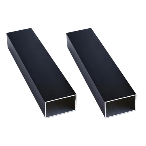 2Pcs Black Aluminum Rectangular Tubing 25mm x 50mm x 1000mm Long Wall Thickness 1mm, 2 Pack Aluminum Structural Rectangle Thin Tube 1 x 2 x 0.04 x 39.37" inch (Appr) Black Color 39.37" / 1000mm