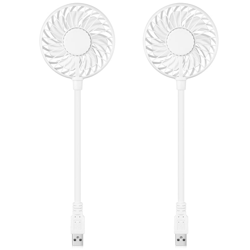 2 Pcs USB Fan Mini Portable Fan for 360 Degree Rotation USB Desk Fan Small Personal Fan Compatible with All USB Outputs Such as Laptop/Power Bank/Plug for Travel Commute Office Camping