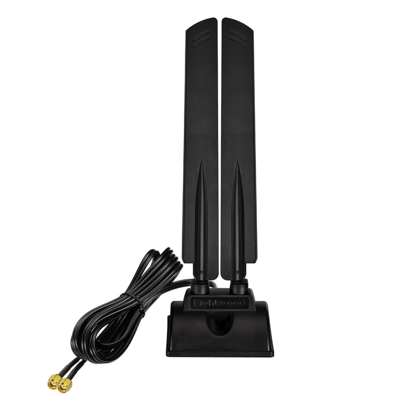 Eightwood WiFi 6E Antenna Tri-Band 6GHz 5GHz 2.4GHz RP-SMA WiFi Antenna Magnet Mount Base for PC Desktop Computer Motherboard WiFi Bluetooth Card Wireless Router RP-SMA WiFi 6E Antenna style 1