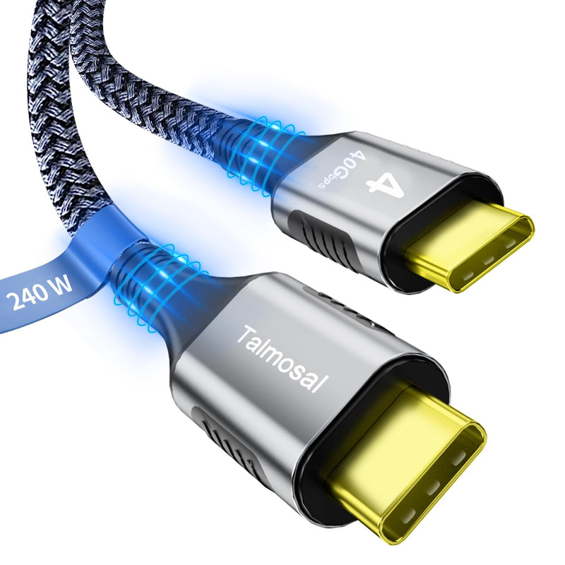 USB4 for Thunderbolt 4 Cable 1.6FT, 2.3FT 3.3FT 4FT 6.6FT 10FT 15FT, Support 8K@60Hz, 4K@144Hz 40Gbps/240W PD Charging for iPhone 17, Mac mini M4 / M4 Pro, MacBook Pro, Docking, eGPU, SSD, Surface Pro 1.6Feet TB4