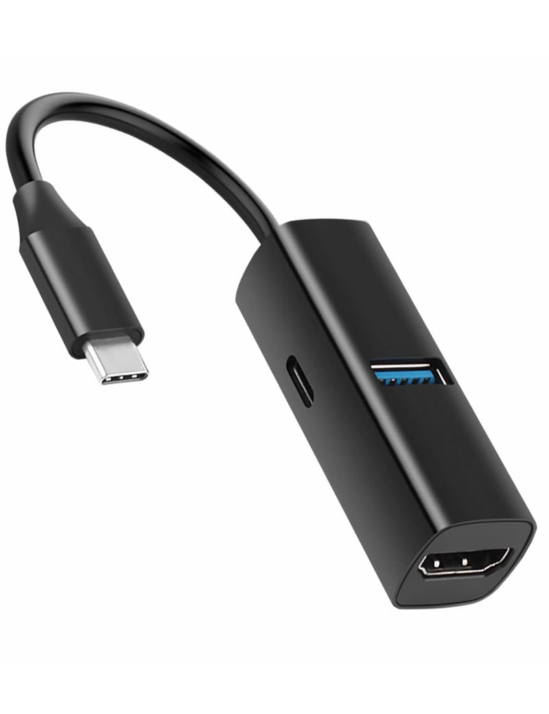 USB C Hub, 3 in 1 USB C to USB Hub with 1 HDTV, 1 USB 3.0, 1 PD 100W for MacBook Pro/Air, iPad Pro, Chromebook, XPS and More (Black with HDTV) Black 3 port with HDTV