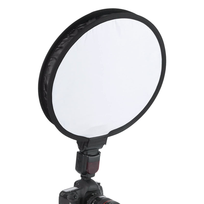 GOWENIC Softbox Diffuser, 40CM Round Shape Camera Flash Light Softbox, White, Nylon, Foldable, Portable, Includes Storage Bag