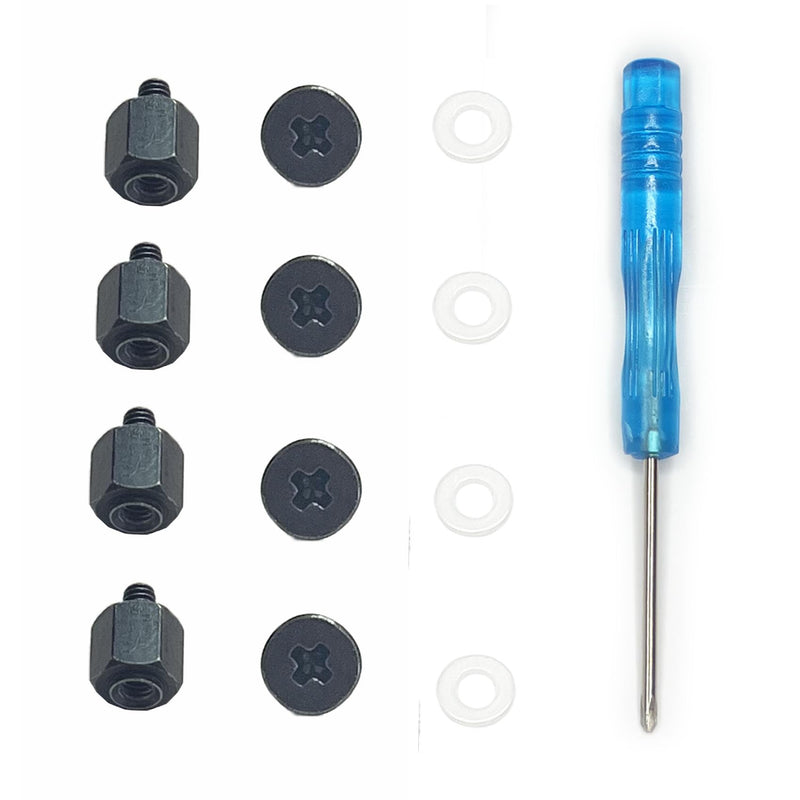 M.2 Screw Kit for ASUS Motherboard, Replacement M.2 SSD Mounting Screws with Standoffs, Screwdriver, 4 Sets Black, Compatible with NVMe NGFF SSD for Desktop PC