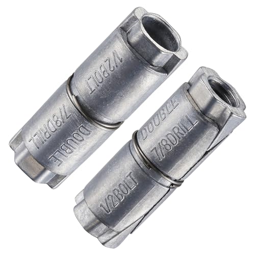 Wensilon (25 pcs) 1/2x2-1/2x7/8 Double Expansion Anchor, Zinc Plated Double Expansion Shield Anchors, Double Expansion Shields,for Masonry, Concrete, Brick or Block 25