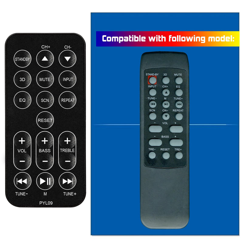 Replacement Remote Control for Pyle Soundbar TV Speaker PSBV200BT (with Mounting Bracket)