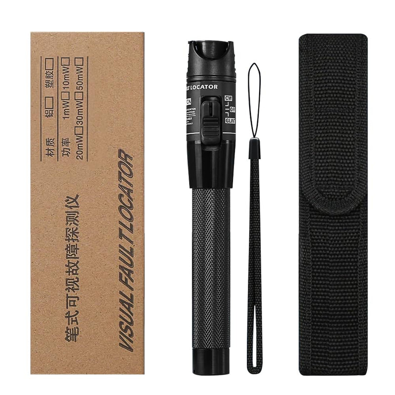 30MW Fibre Optic Cable Tester | FTTH Fibre Visual Fault Locator 30 km | VFL Red Light Pen Suit for 2.5mm FC, SC, ST Plug | Battery Not Included