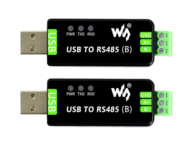 2PCS Waveshare Industrial USB to RS485 Bidirectional Converter Onboard Original CH343G Multi-Protection Circuits