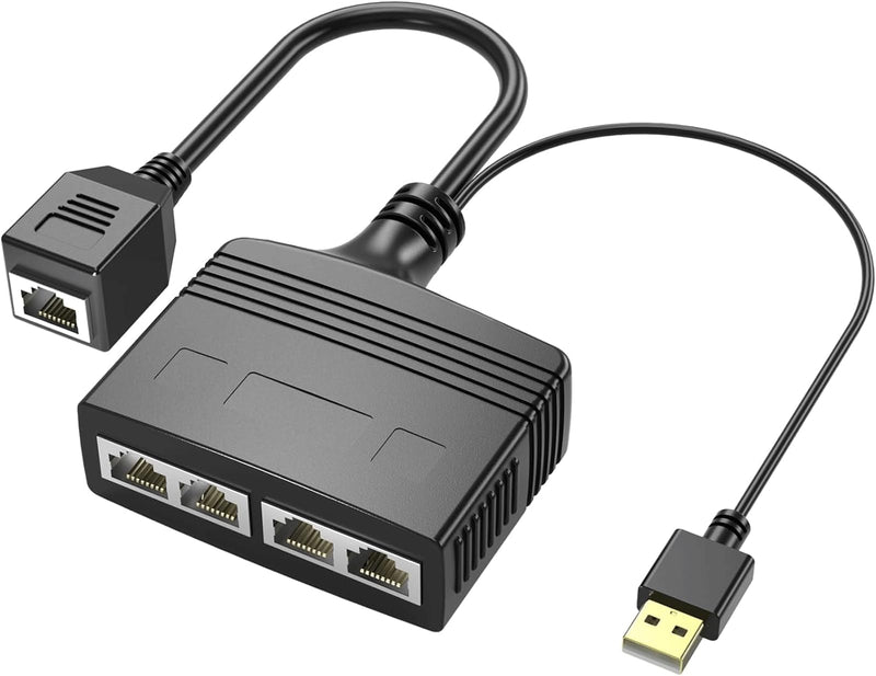 Ethernet Splitter 1 to 4 High Speed, RJ45 Network 1 to 4 Port Ethernet Adapter Splitter [4 Devices Simultaneous Networking],1000Mbps Extension Connector for Cat5/5e/6/7/8 Cable Ethernet Splitter 1 to 4 1000Mbps