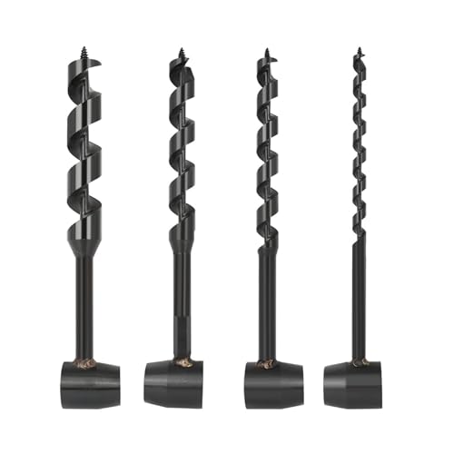 4 Pcs Hand Auger Wood Drill,Bushcraft Hand Auger Wrench Scotch Eye Wood Auger Survival Settlers Wrench Tool Bushcraft Gear for Camping,Outdoor,Hiking,Woodworking 4PCS